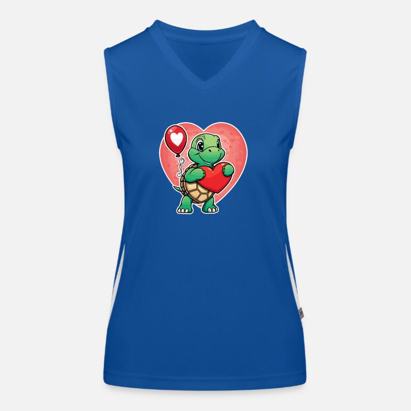 Turtle Heart - Valentine's Day Women's Functional Contrast Tank Top