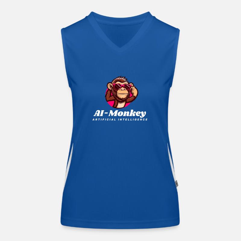 AI-Monkey Künstliche Intelligenz Funktionelles Kontrast-Tank Top für Frauen