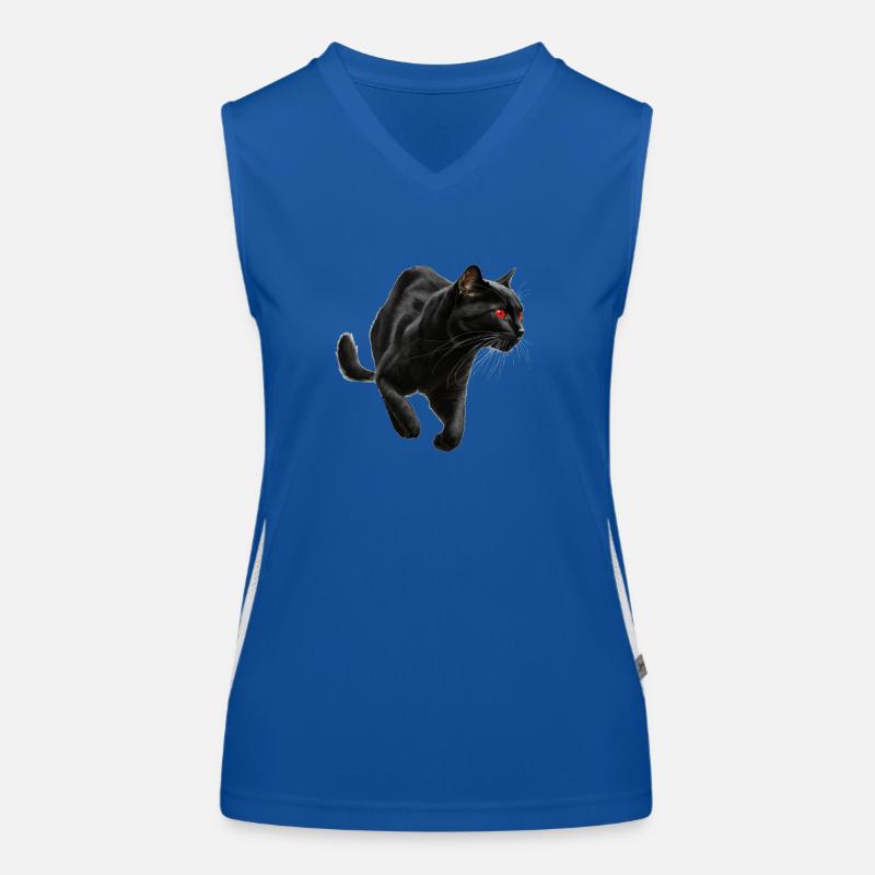 , Black Cat, Cat Picture Women's Functional Contrast Tank Top