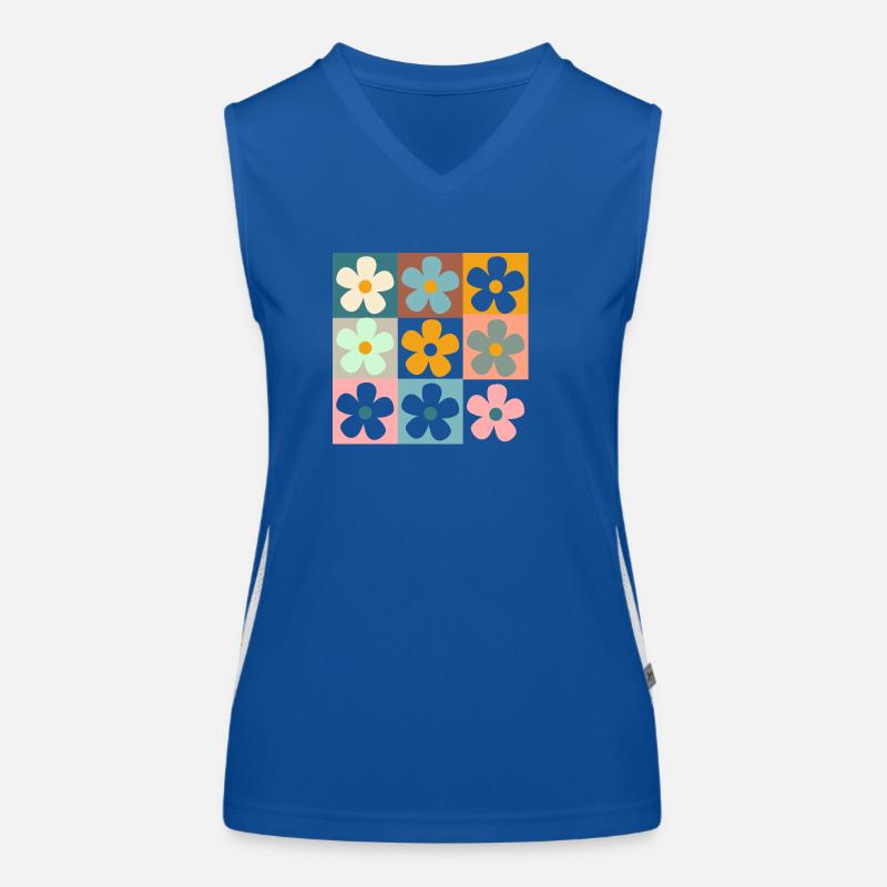 Retro Gänseblümchen Blumen Funktionelles Kontrast-Tank Top für Frauen