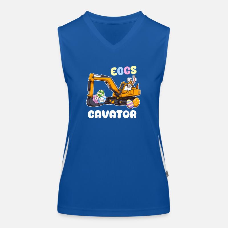 Eggscavator Easter Pun Women's Functional Contrast Tank Top