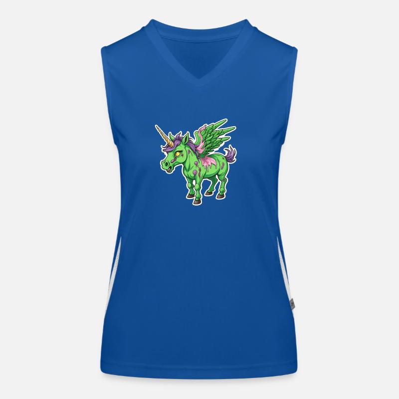 Illustration de licorne zombie Débardeur respirant contrasté Femme