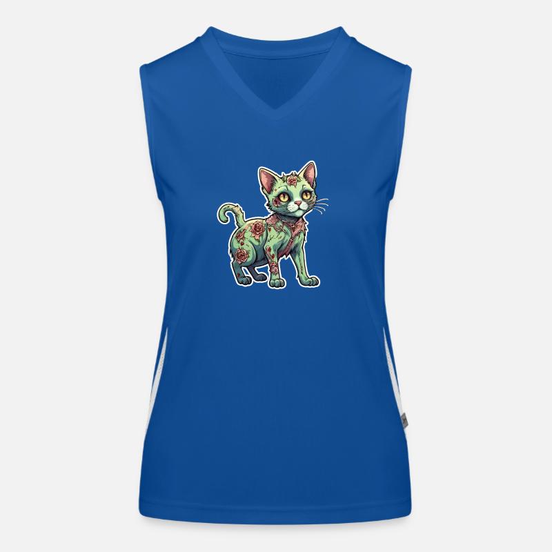 Illustration de chat zombie Débardeur respirant contrasté Femme