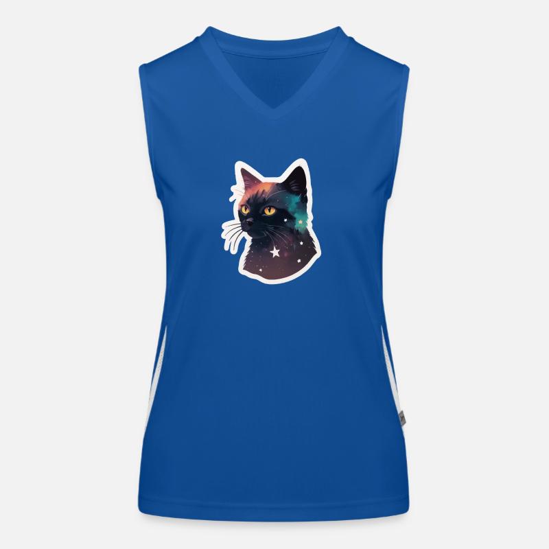 Chat dans les étoiles Débardeur respirant contrasté Femme
