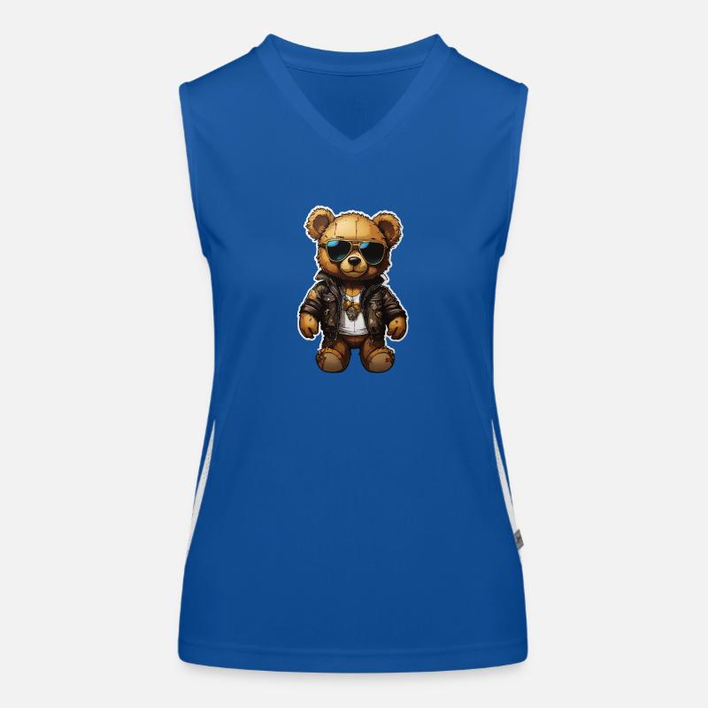 Teddybär Rapper Ganster Funktionelles Kontrast-Tank Top für Frauen