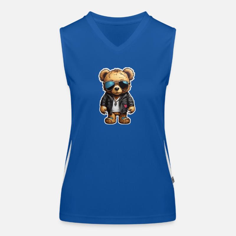 Teddybär Rapper Ganster Funktionelles Kontrast-Tank Top für Frauen