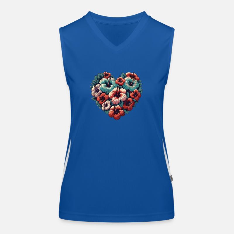 Hibiskus Funktionelles Kontrast-Tank Top für Frauen