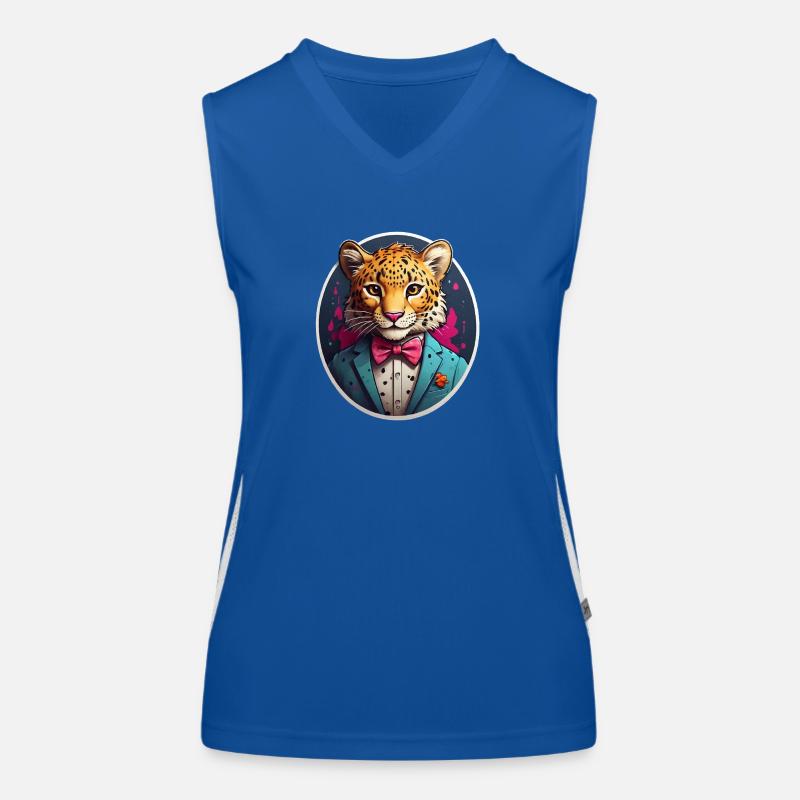 Lustiges Comic Leopard Funktionelles Kontrast-Tank Top für Frauen