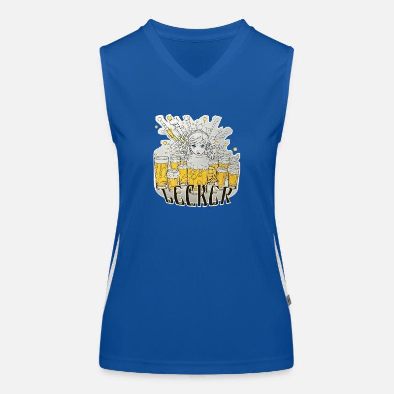 Lecker Bier Funktionelles Kontrast-Tank Top für Frauen