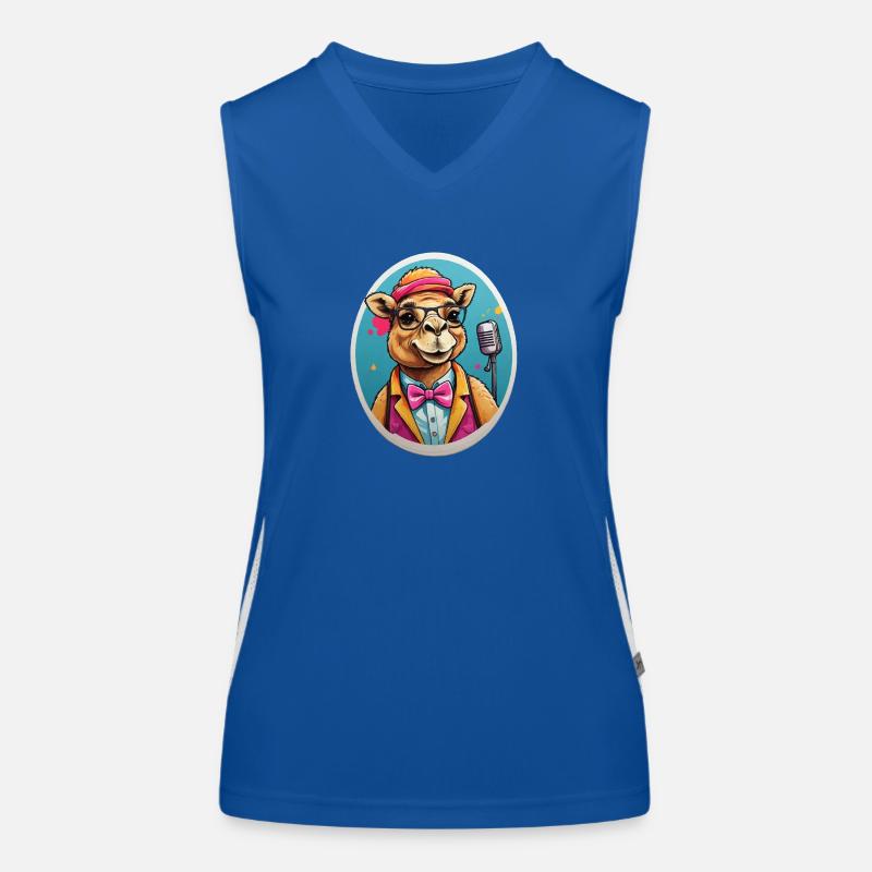 Funny Comic Camel - Women's Functional Contrast Tank Top - royal/white