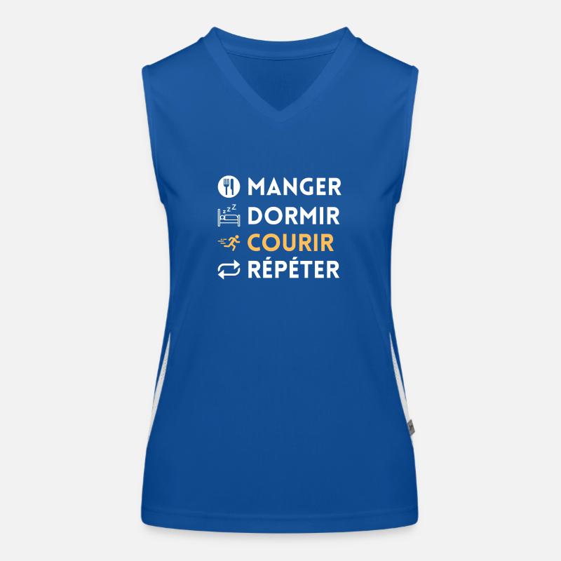 Manger, dormir, courir, répéter Débardeur respirant contrasté Femme