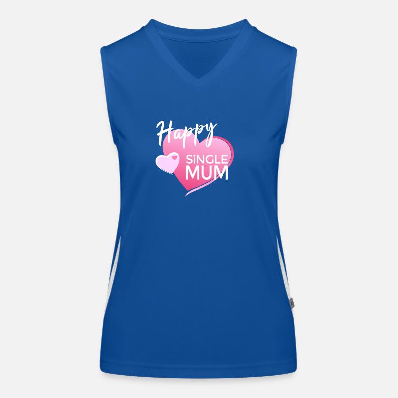 HAPPY SINGLE MUM - Women's Functional Contrast Tank Top - royal/white