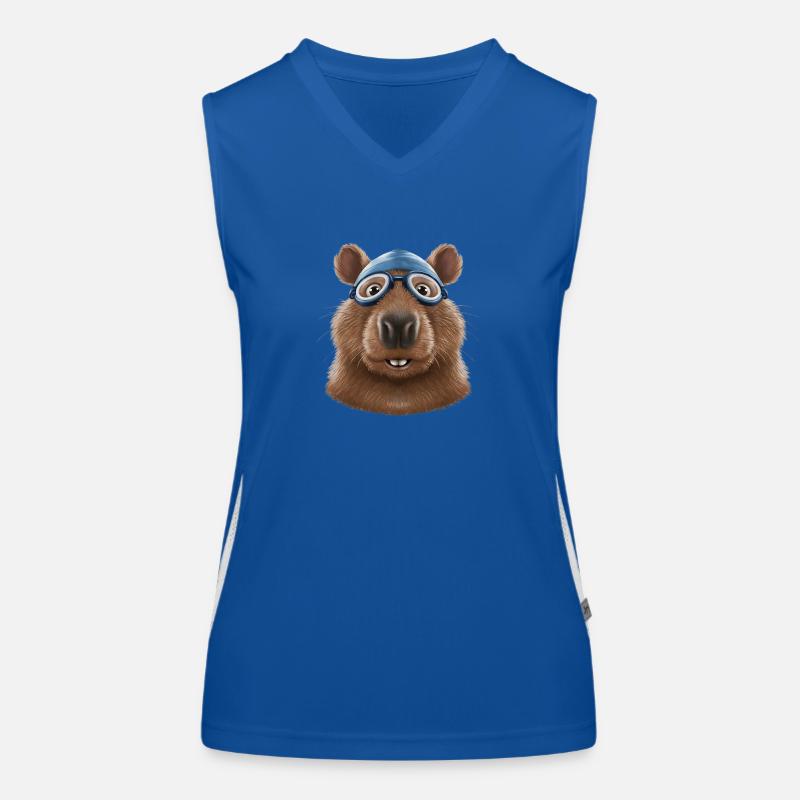 Schwimmmeister Biber Funktionelles Kontrast-Tank Top für Frauen