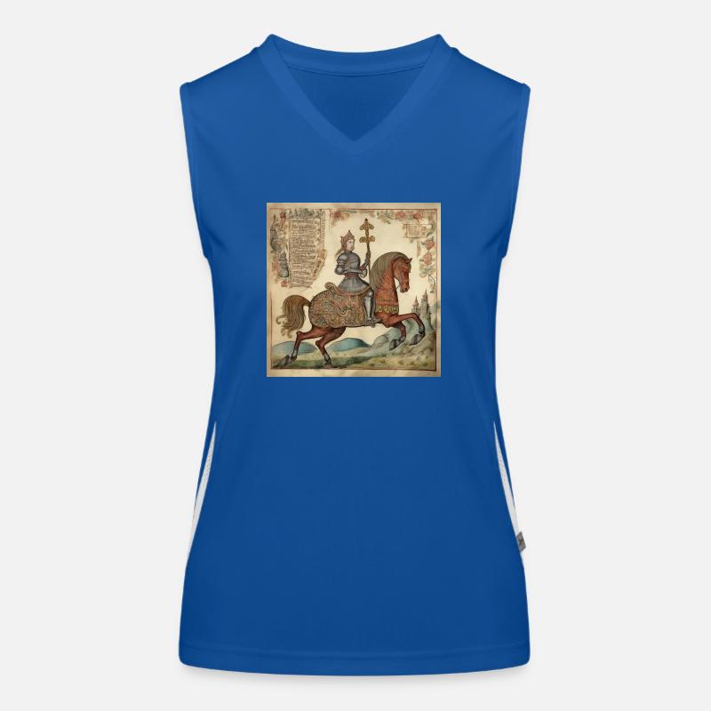 Ritter auf dem Pferd, Mittelalter Funktionelles Kontrast-Tank Top für Frauen