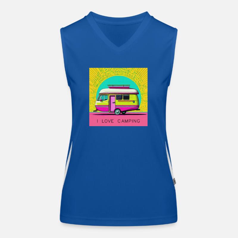 Ich liebe Camping Funktionelles Kontrast-Tank Top für Frauen