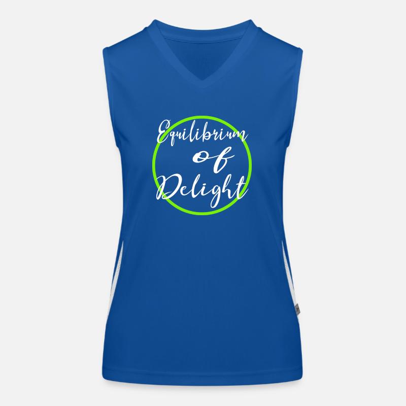 joyous moments finding balance gift idea Women's Functional Contrast Tank Top