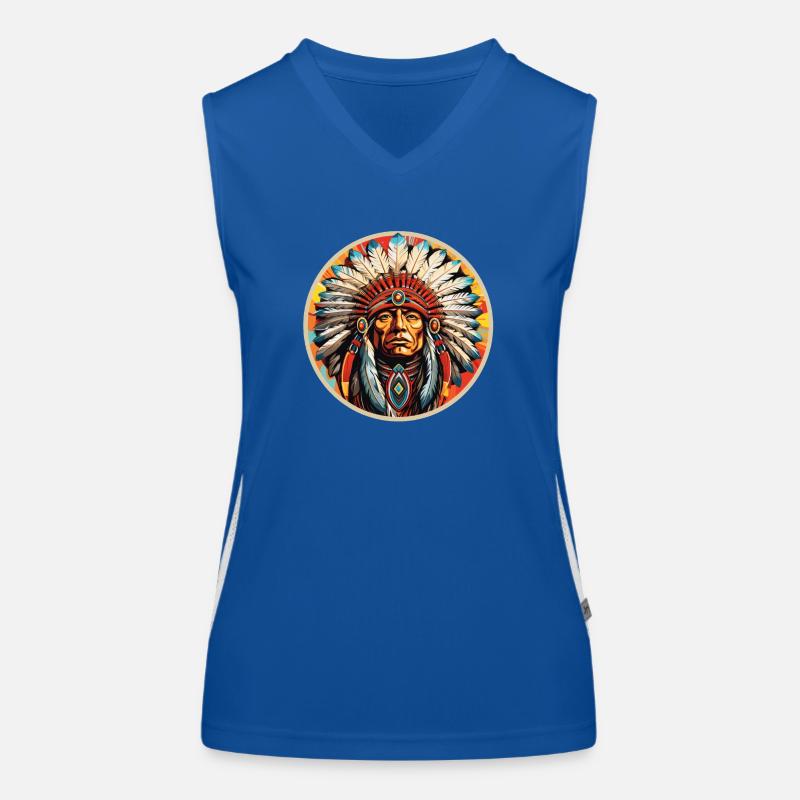 Native American Häuptling Funktionelles Kontrast-Tank Top für Frauen