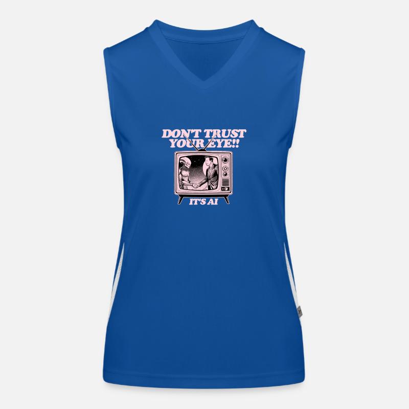 Dont' trust your Eye, it's AI ! Funktionelles Kontrast-Tank Top für Frauen