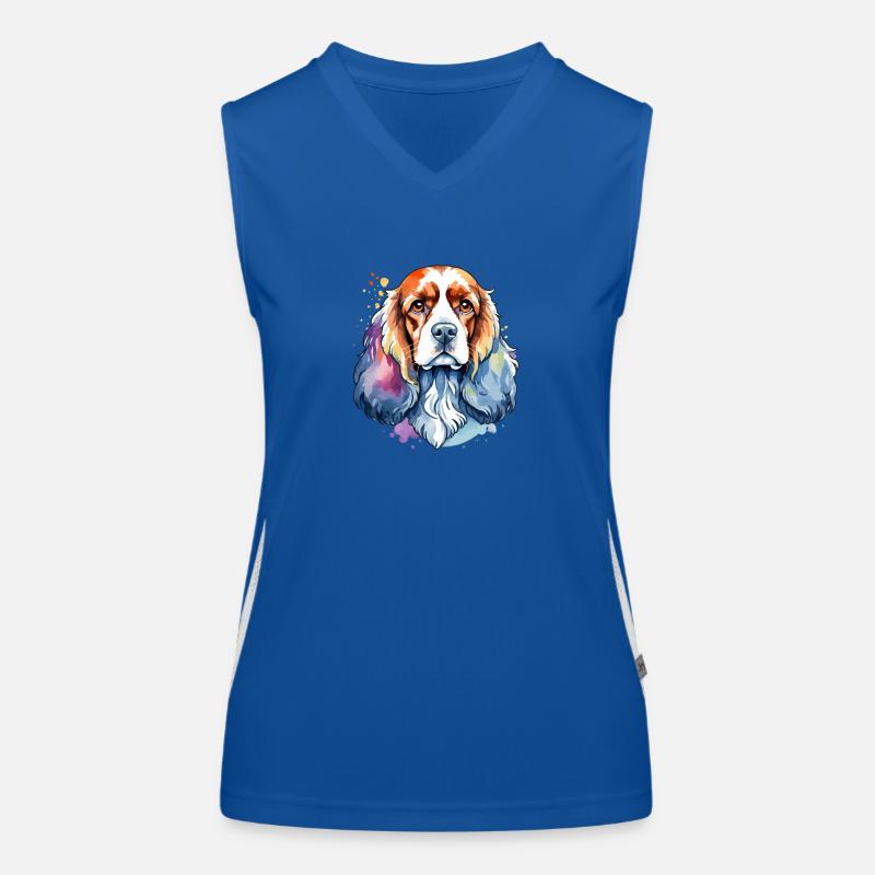 American Cocker Spaniel Wasserfarben Funktionelles Kontrast-Tank Top für Frauen