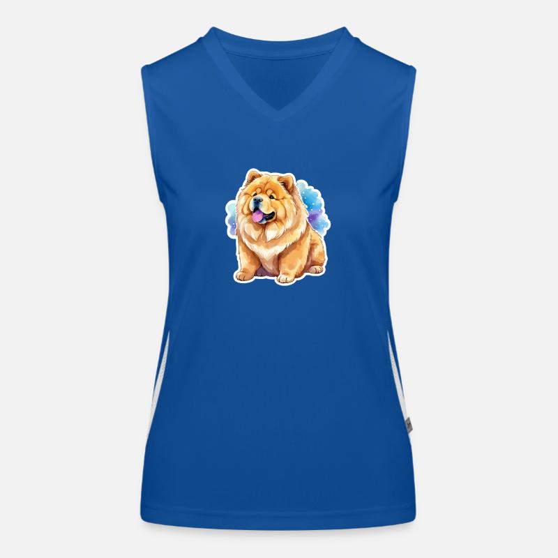 Chow Chow Aquarelles Débardeur respirant contrasté Femme