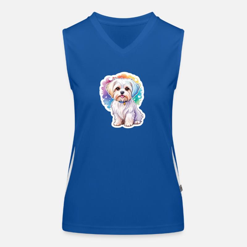 Malteser Wasserfarben Funktionelles Kontrast-Tank Top für Frauen