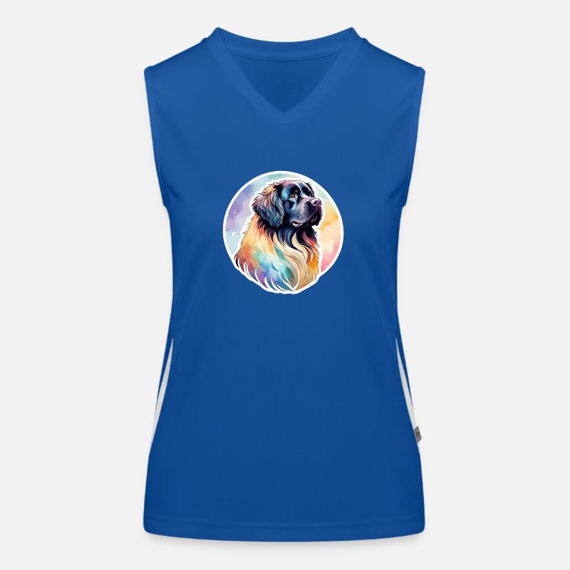 Neufundländer Wasserfarben Funktionelles Kontrast-Tank Top für Frauen