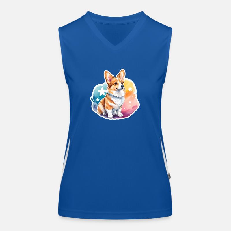 Welsh Corgi Pembroke Aquarelle Débardeur respirant contrasté Femme