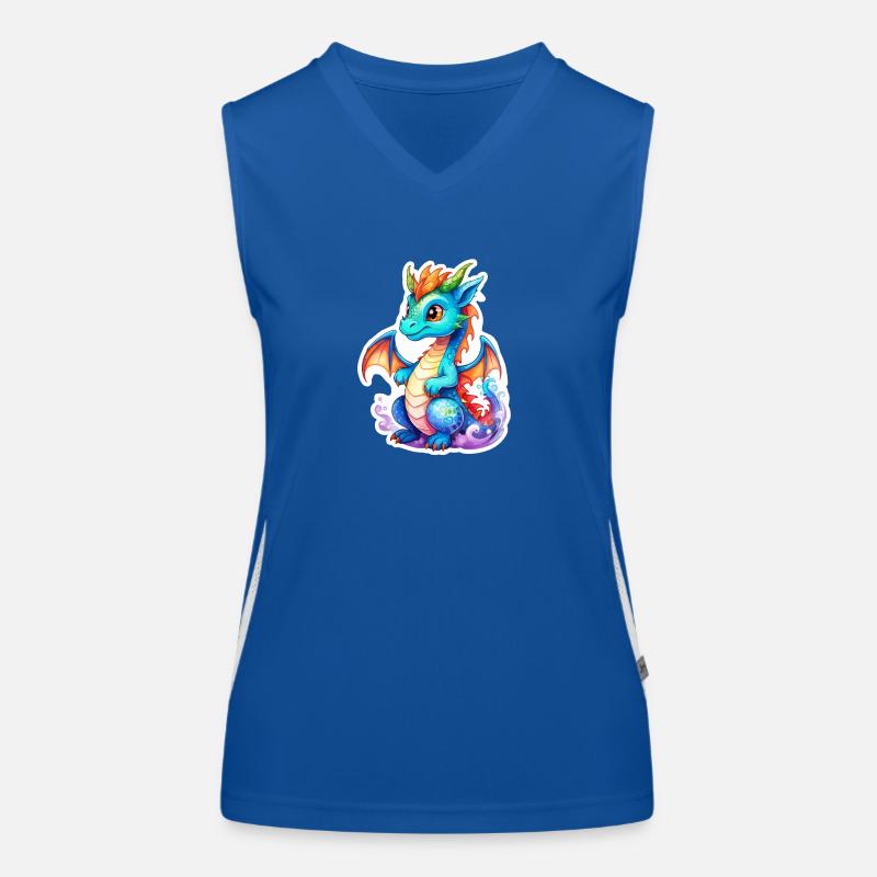 Aquarelles de dragon Débardeur respirant contrasté Femme