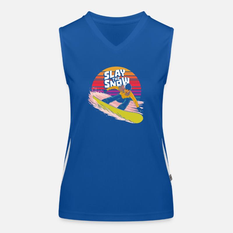 Lege das Snow Snowboarder Design Funktionelles Kontrast-Tank Top für Frauen
