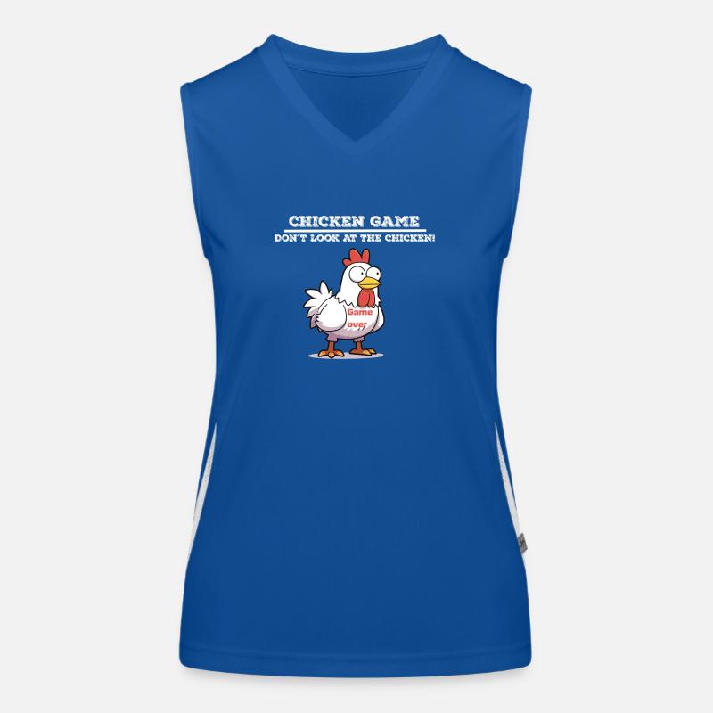 Jeu de poulet blanc Débardeur respirant contrasté Femme