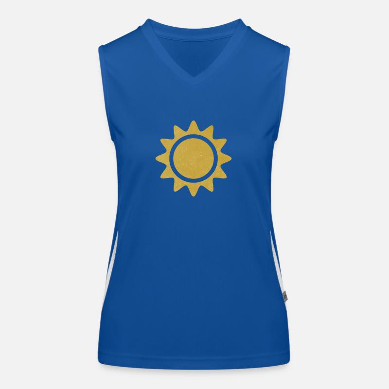 Bright Sun : Graphiques solaires minimalistes Débardeur respirant contrasté Femme