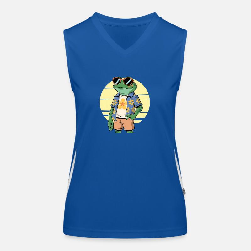 Funny Summer Frog Women's Functional Contrast Tank Top