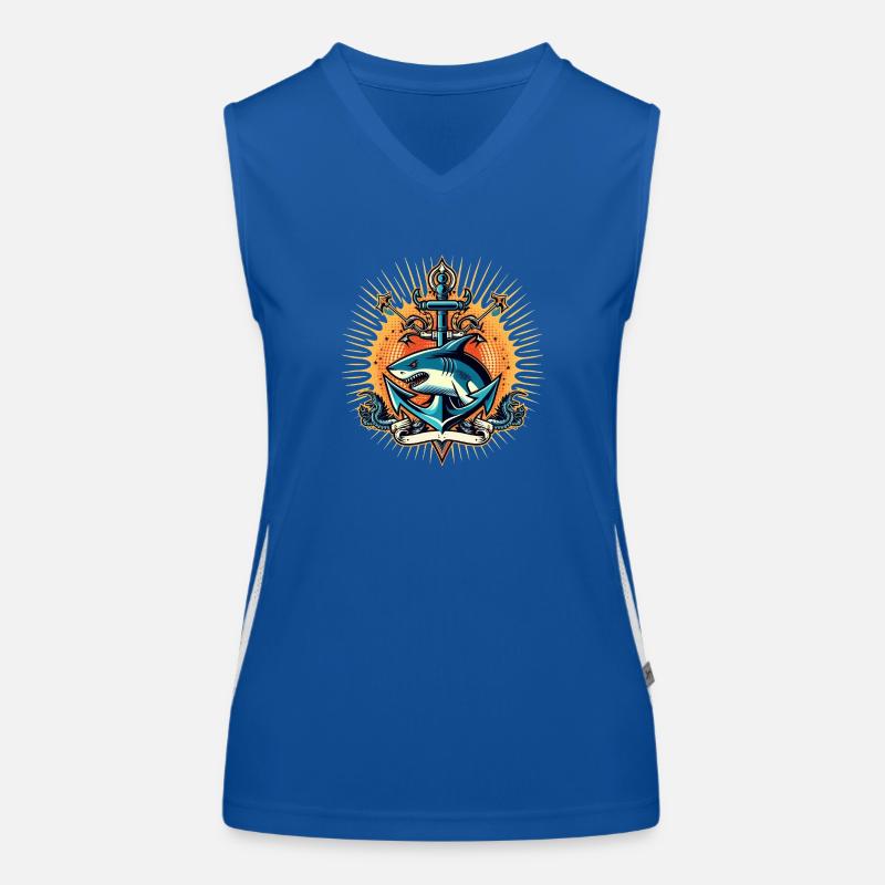 Logo de requin Débardeur respirant contrasté Femme