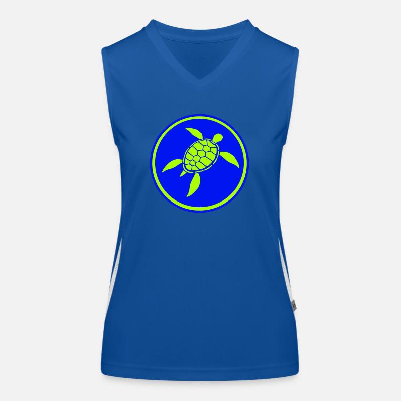 Turtle Turtle Shell Icon Logo Cool Women's Functional Contrast Tank Top