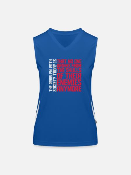 boissons de crânes ennemis - Débardeur respirant contrasté Femme - bleu/blanc - Devant