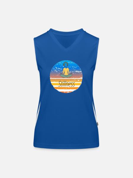 Umarmen Sie die Stille: Finden Sie Gelassenheit mit Stil - Funktionelles Kontrast-Tank Top für Frauen - Royal/Weiß - Vorne