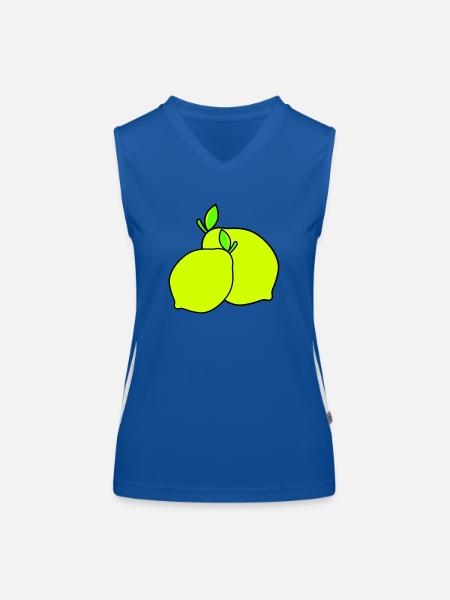 lemons - Women's Functional Contrast Tank Top - royal/white - Front
