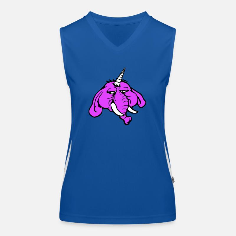 Unicorn, elephant, bad-tempered, angry, sad Women's Functional Contrast Tank Top