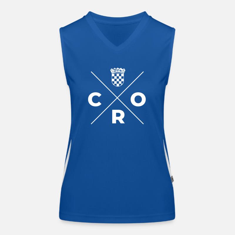 Croatia single white Women's Functional Contrast Tank Top