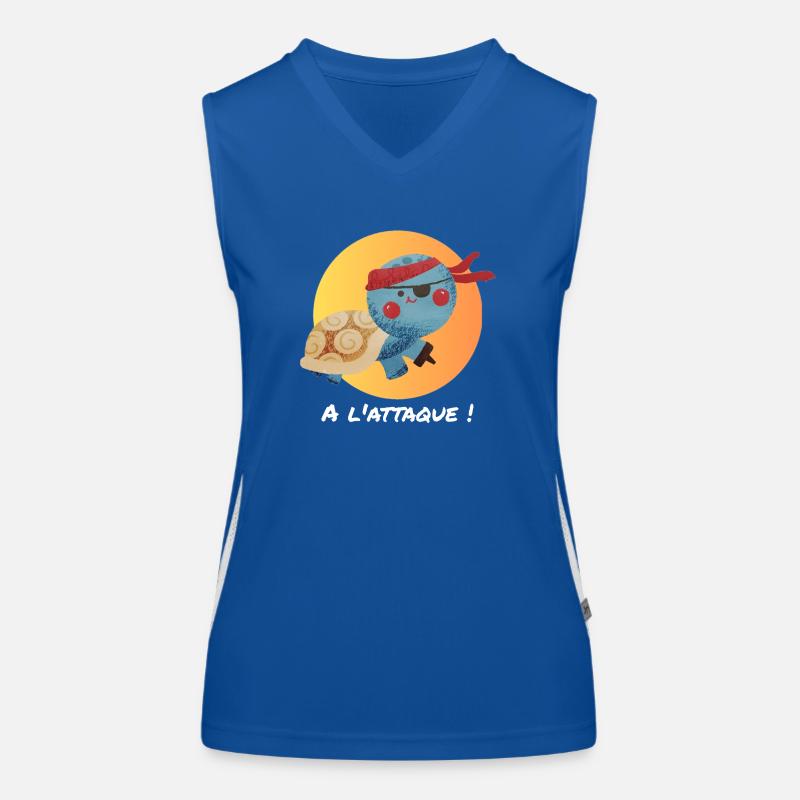 Pirate turtle, on the attack! Women's Functional Contrast Tank Top