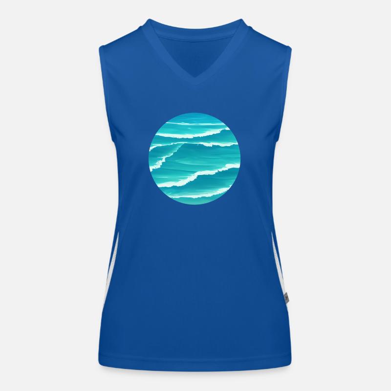 Ocean Waves Funktionelles Kontrast-Tank Top für Frauen