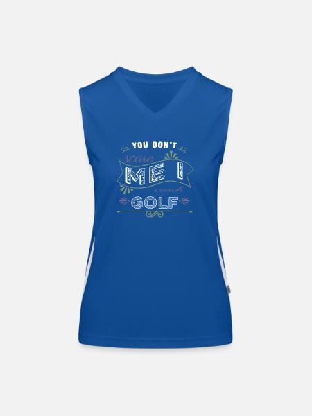 golfclock golfhair putter sports sayings sport - Funktionelles Kontrast-Tank Top für Frauen - Royal/Weiß - Vorne