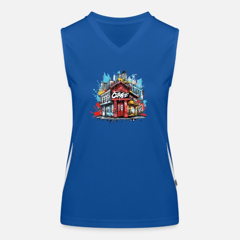 Urban Vibes Abstract Hood Graffiti Design Women's Functional Contrast Tank Top