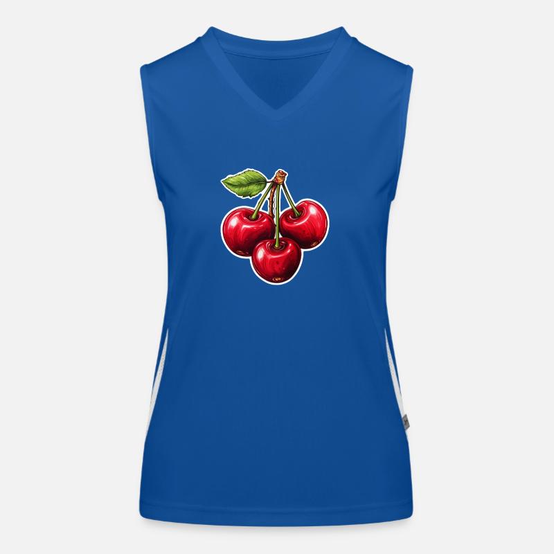 Kirschen Drilling Funktionelles Kontrast-Tank Top für Frauen