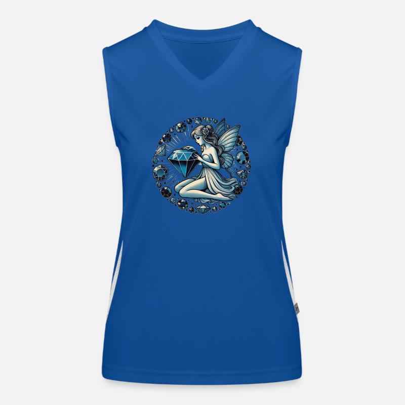 Saphir-Fee Funktionelles Kontrast-Tank Top für Frauen