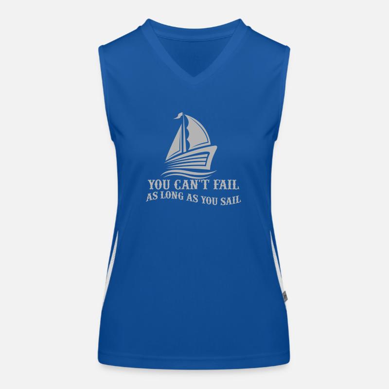 Segelboot mit Slogan Funktionelles Kontrast-Tank Top für Frauen