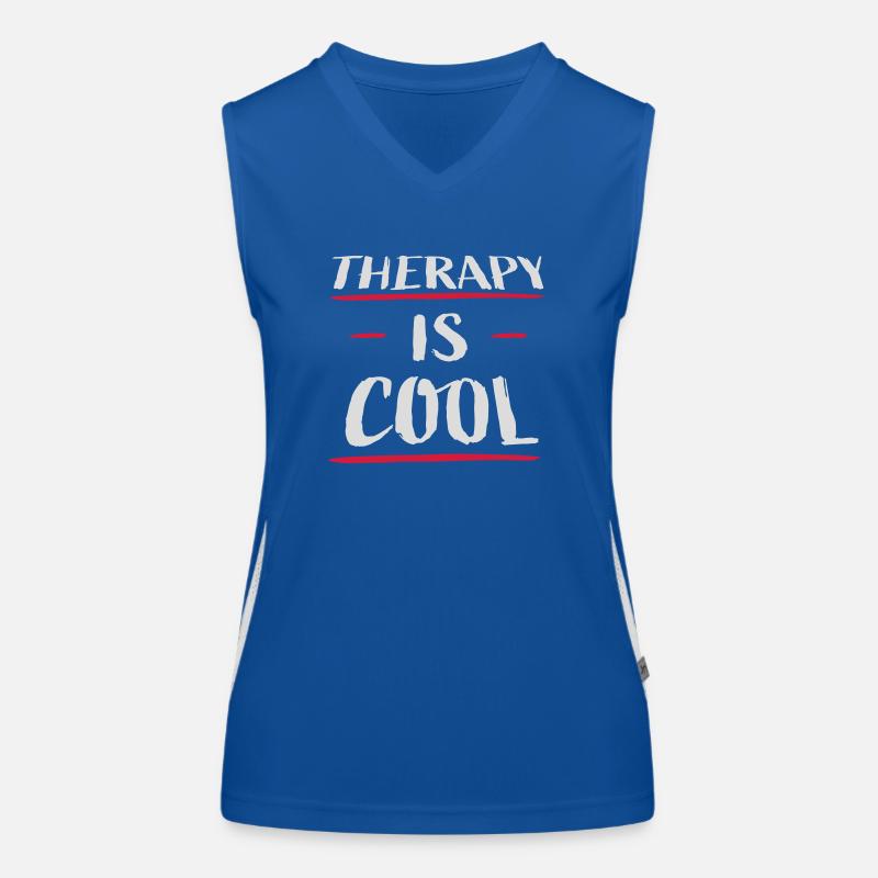 therapy is cool Quote Women's Functional Contrast Tank Top