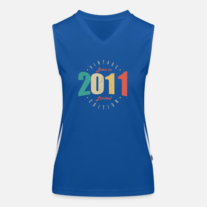 2011 Vintage Retro Jubiläum Geschenk 2011 Funktionelles Kontrast-Tank Top für Frauen