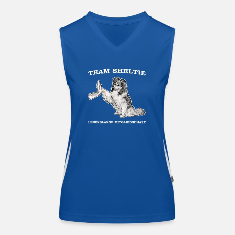 Team Sheltie Funktionelles Kontrast-Tank Top für Frauen
