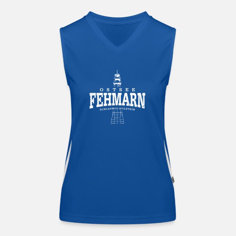Fehmarn Baltic Sea (white oldstyle) Women's Functional Contrast Tank Top
